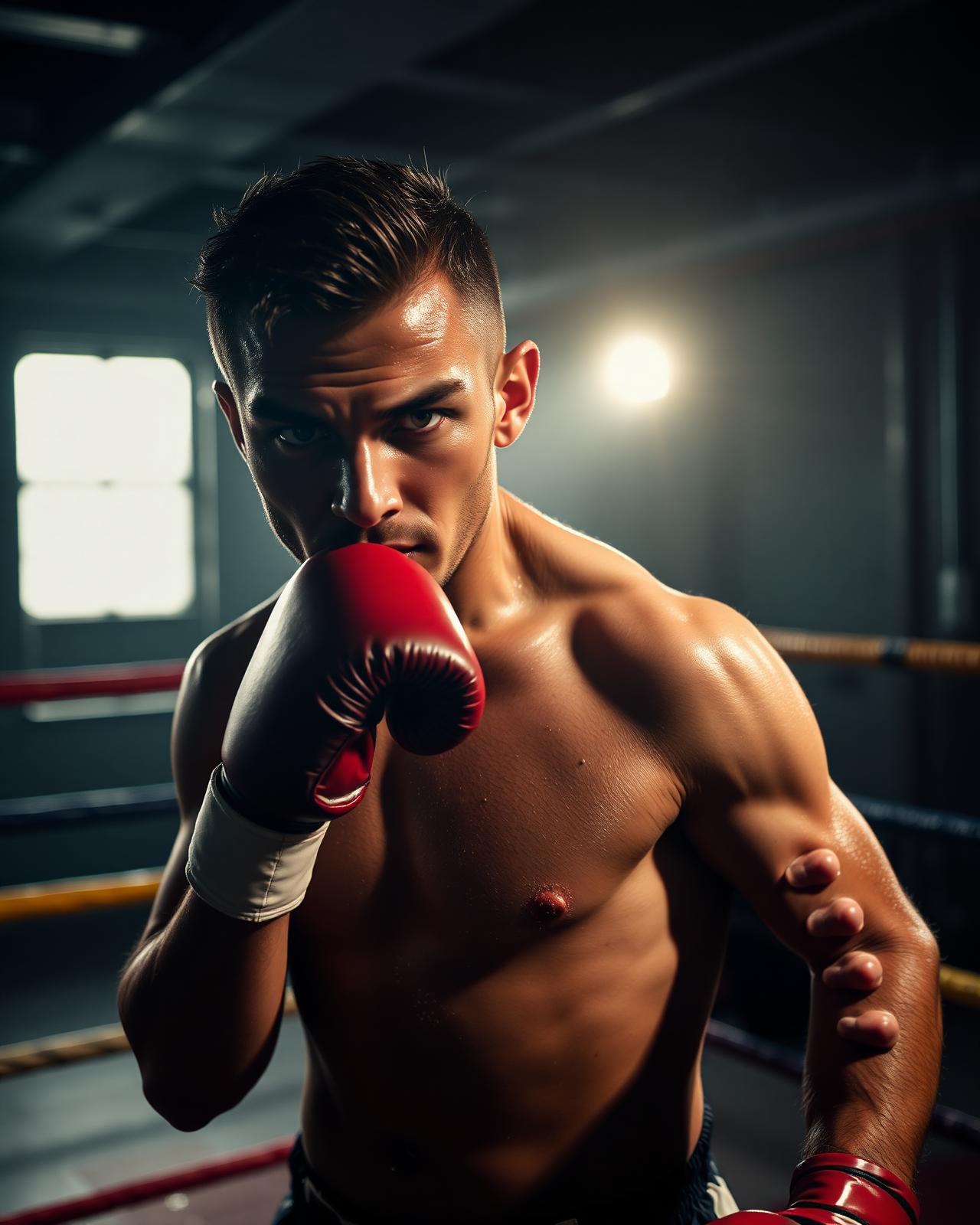 Boxer training in a Guatemala City gym
